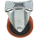 LAG Fixed Castor 150 mm Wheel Diameter, 450 kg Load Capacity, Polyurethane Wheel, Galvanised Steel Frame 23692
