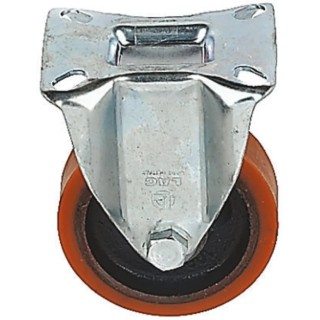 LAG Fixed Castor 150 mm Wheel Diameter, 450 kg Load Capacity, Polyurethane Wheel, Galvanised Steel Frame 23692
