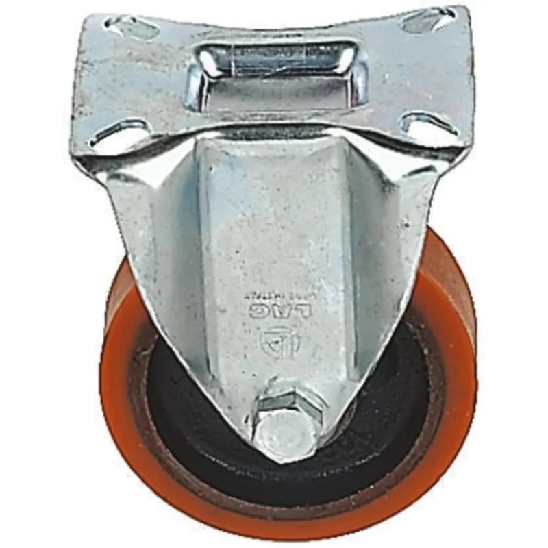 LAG Fixed Castor 150 mm Wheel Diameter, 450 kg Load Capacity, Polyurethane Wheel, Galvanised Steel Frame 23692