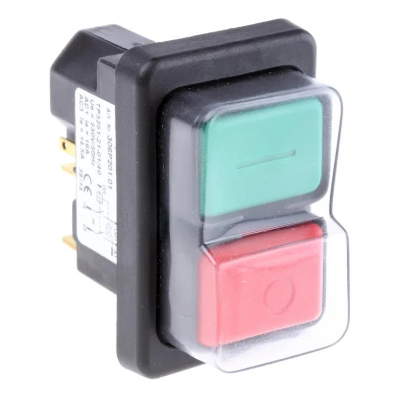 EICHOFF Push Button Switch Module 230V 16A Double Pole Isolation Rocker Pushbutton IP65 3251-21-01/67
