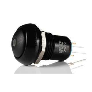 APEM IP Series Illuminated Miniature Push Button Switch, Latching, Panel Mount, 13.6 mm Cutout, SPST, Yellow IPR1SAD2LOY