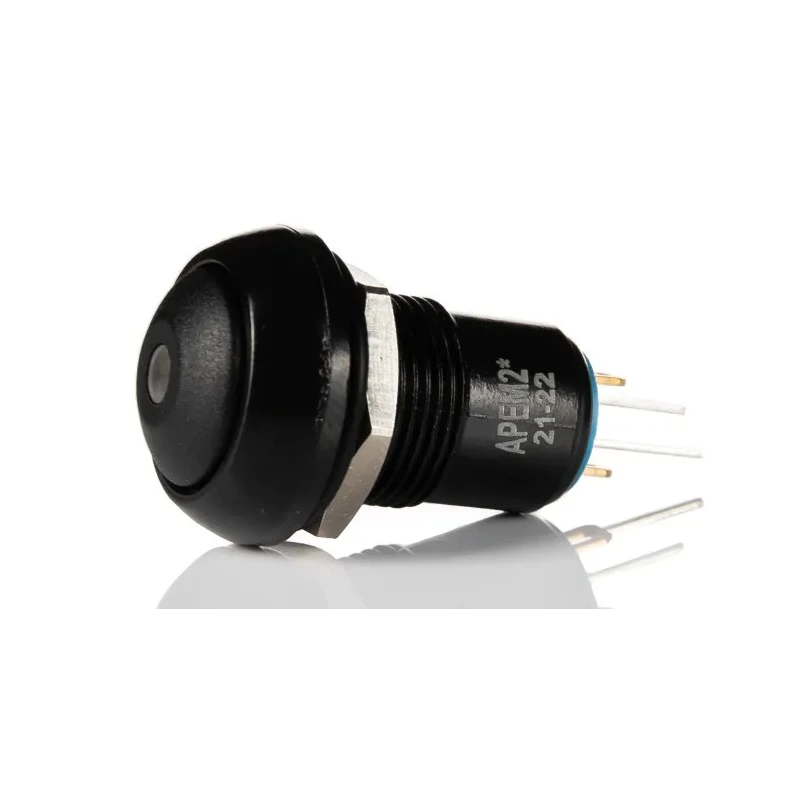 APEM IP Series Illuminated Miniature Push Button Switch, Latching, Panel Mount, 13.6 mm Cutout, SPST, Yellow IPR1SAD2LOY