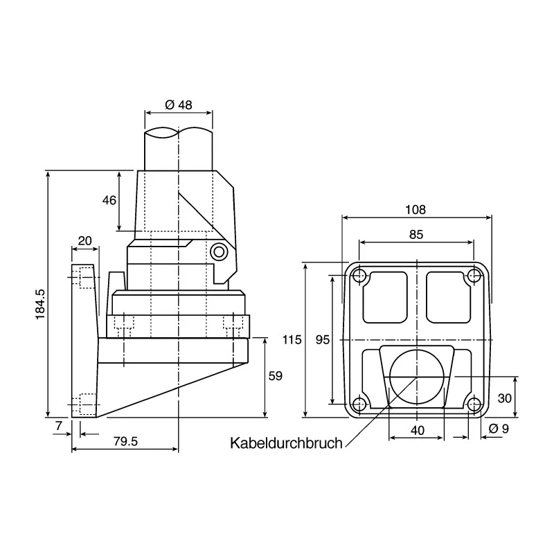 Rose+Krieger Aluminium Hinge Connecting Component Compatible with 48 mm Groove and Strut Profile 494962000