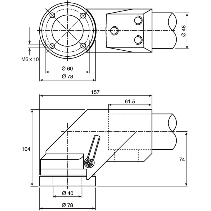 Rose+Krieger Coupling Connecting Component Strut Profile 48 mm Groove Size 48 mm Round Tube Size 48 mm 49497800