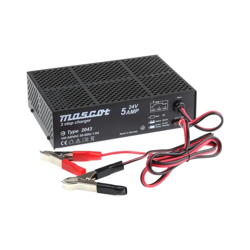 Mascot 2043 3-Stage Switch Mode Battery Charger For 24V Lead Acid Batteries 10A 24V EU Plug 2043000043