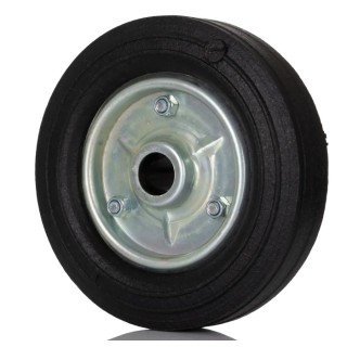 Guitel Hervieu Rubber Trolley Wheel 250 kg Load Capacity 200 mm Diameter 50 mm Width Steel Hub Plain Bore 438-7799