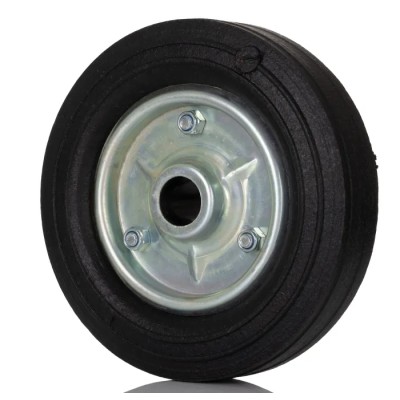 Guitel Hervieu Rubber Trolley Wheel 250 kg Load Capacity 200 mm Diameter 50 mm Width Steel Hub Plain Bore 438-7799