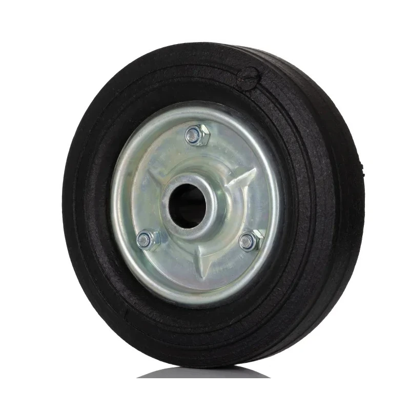 Guitel Hervieu Rubber Trolley Wheel 250 kg Load Capacity 200 mm Diameter 50 mm Width Steel Hub Plain Bore 438-7799