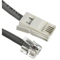 RS PRO Telephone Extension Cable Male RJ11 to Male BT Connector, Grey Transparent Sheath, 3m RJ11