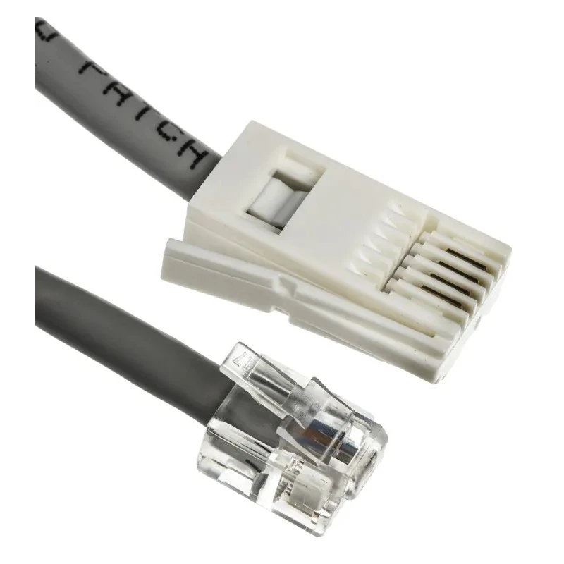 RS PRO Telephone Extension Cable Male RJ11 to Male BT Connector, Grey Transparent Sheath, 3m RJ11