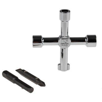 RS PRO Die Cast Zinc 5-way Control Cabinet Key 439-3019