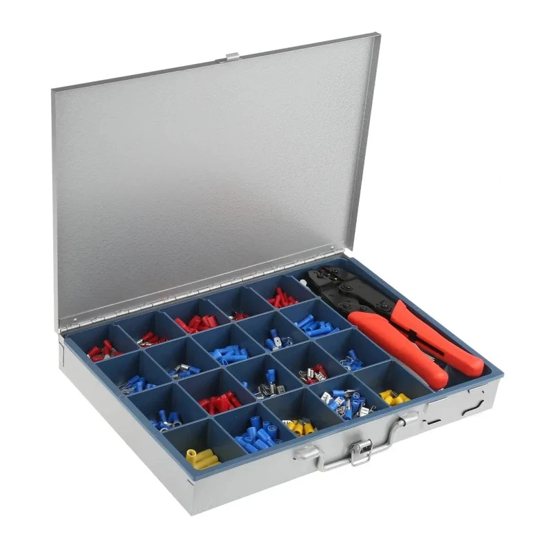 HellermannTyton Insulated Terminal Crimp Terminal Kit 630 Pieces with Crimp Tool and Cable Tie A801632T 630PC TERMINAL KIT