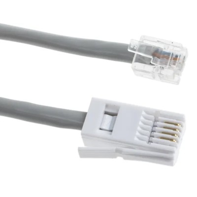 RS PRO Telephone Extension Cable Female RJ11 to Male BT Connector, Grey Sheath, 5m RJ11