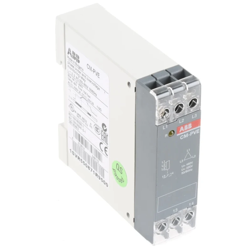 ABB Monitoring Relay Single and Three Phase SPST Contact DIN Rail Mount 460V AC 1SVR550871R9500