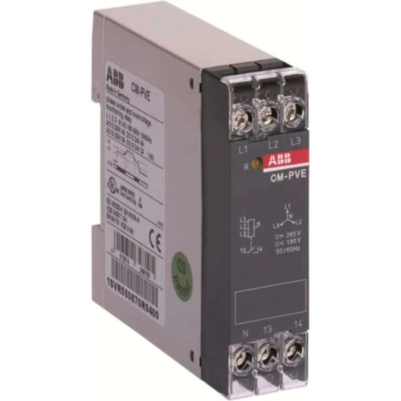 ABB Monitoring Relay Single and Three Phase SPST Contact DIN Rail Mount 460V AC 1SVR550871R9500