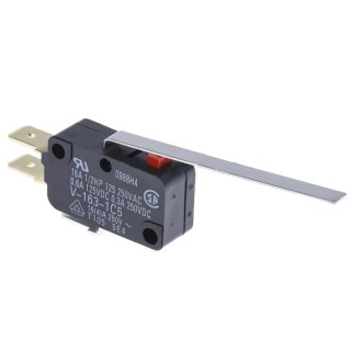 Omron Aratas Long Leaf Lever Micro Switch, Tab Terminal, 16A, 250 V AC/DC, SPDT, IP40 V-163-1C5