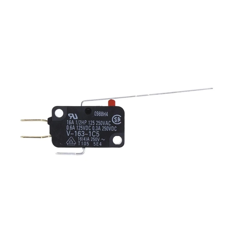 Omron Aratas Long Leaf Lever Micro Switch, Tab Terminal, 16A, 250 V AC/DC, SPDT, IP40 V-163-1C5