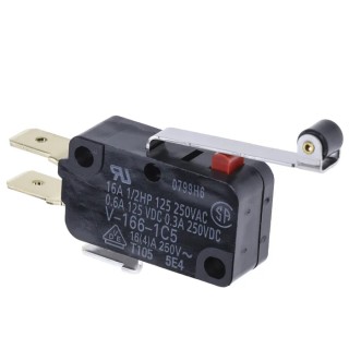Omron Long Roller Lever Micro Switch SPDT 16A 250V AC Quick Connect Terminal V-166-1C5