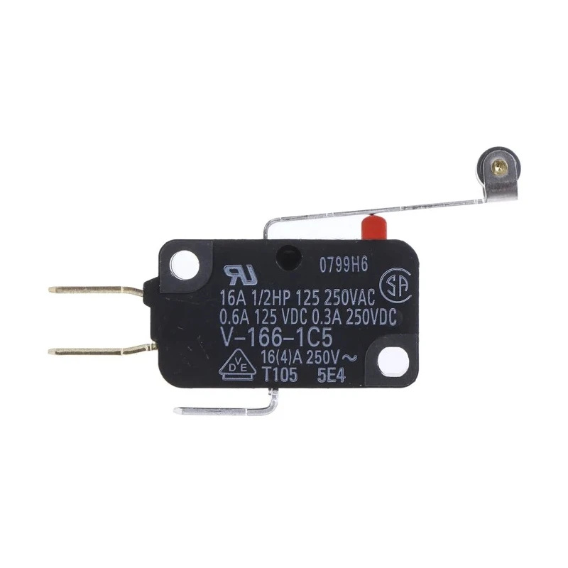 Omron Long Roller Lever Micro Switch SPDT 16A 250V AC Quick Connect Terminal V-166-1C5