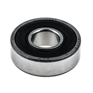 SKF Single Row Deep Groove Ball Bearing 10 mm ID, 26 mm OD, Race Width 8 mm, Sealed End, Sheet Metal Cage 6000-2RSH