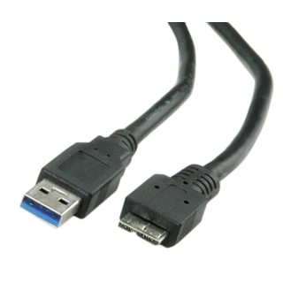Roline USB Cable, Male USB Type A to Male USB 3.0 Micro USB Type B, 150 mm, Black, Polyvinyl Chloride Jacket 11.02.8876-25