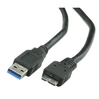 Roline USB Cable, Male USB Type A to Male USB 3.0 Micro USB Type B, 150 mm, Black, Polyvinyl Chloride Jacket 11.02.8876-25
