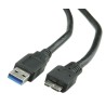 Roline USB Cable, Male USB Type A to Male USB 3.0 Micro USB Type B, 150 mm, Black, Polyvinyl Chloride Jacket 11.02.8876-25
