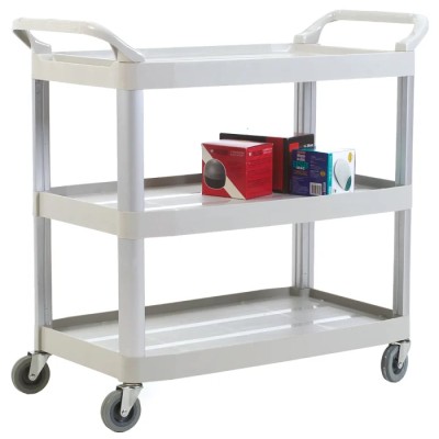 RS PRO 3 Plastic Non-Marking Swivel Trolley 850mm Platform Length 120kg Load 492mm Width 444-2458