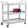 RS PRO 3 Plastic Non-Marking Swivel Trolley 850mm Platform Length 120kg Load 492mm Width 444-2458