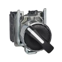 Schneider Electric Knob Selector Switch 22 mm Cutout Diameter 2 Positions SPST, Spring Return, Harmony XB4 XB4BD41