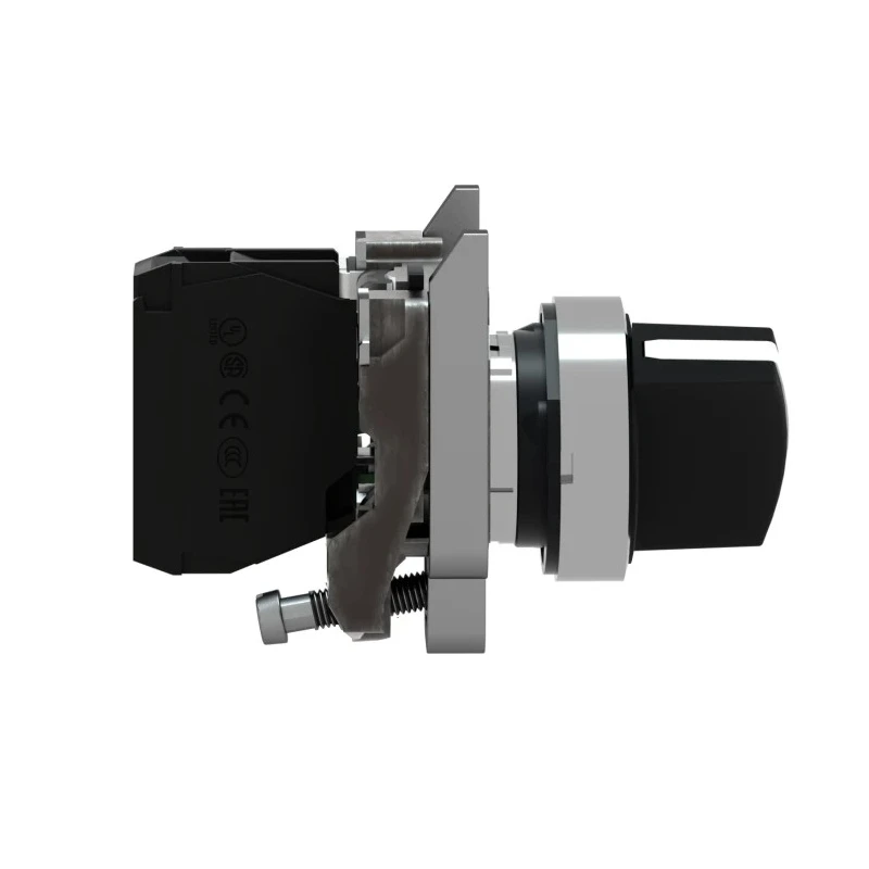 Schneider Electric Knob Selector Switch 22 mm Cutout Diameter 2 Positions SPST, Spring Return, Harmony XB4 XB4BD41