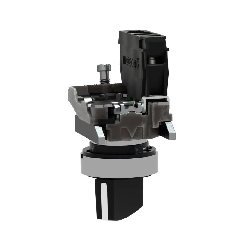 Schneider Electric Knob Selector Switch 22 mm Cutout Diameter 2 Positions SPST, Spring Return, Harmony XB4 XB4BD41