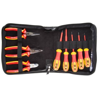 RS PRO 9 Piece Screwdriver and Plier Set with Tool Chest VDE 1000V Approved 125-3097