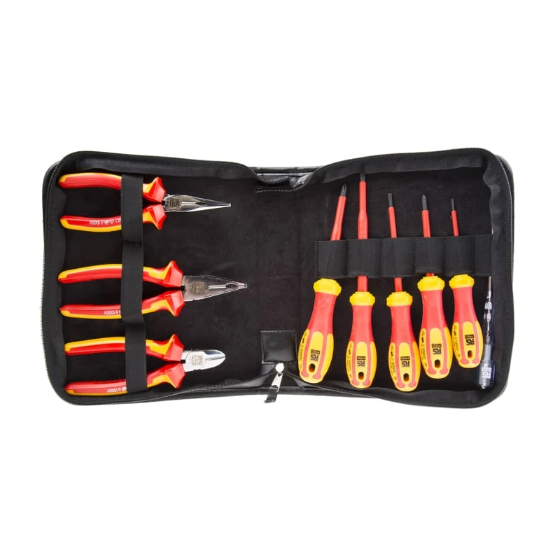 RS PRO 9 Piece Screwdriver and Plier Set with Tool Chest VDE 1000V Approved 125-3097