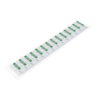 RS PRO Pre-Printed Adhesive Label Self-Adhesive Aluminium Foil Green Text 38mm x 15mm 140 Per Pack 445-3593