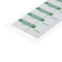 RS PRO Pre-Printed Adhesive Label Self-Adhesive Aluminium Foil Green Text 38mm x 15mm 140 Per Pack 445-3593