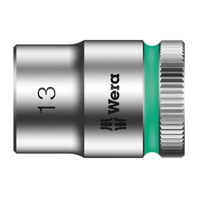 Wera Manual and Power Tool Socket 3/8 in Drive 13 mm 6 Point Hex Chrome Vanadium Steel 29mm Overall Length 05003558001