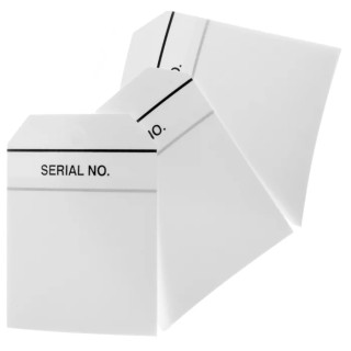 RS PRO Pre-Printed Tie Label Serial No. Black Text on White Background 70mm x 60mm 50 Per Pack 445-3947
