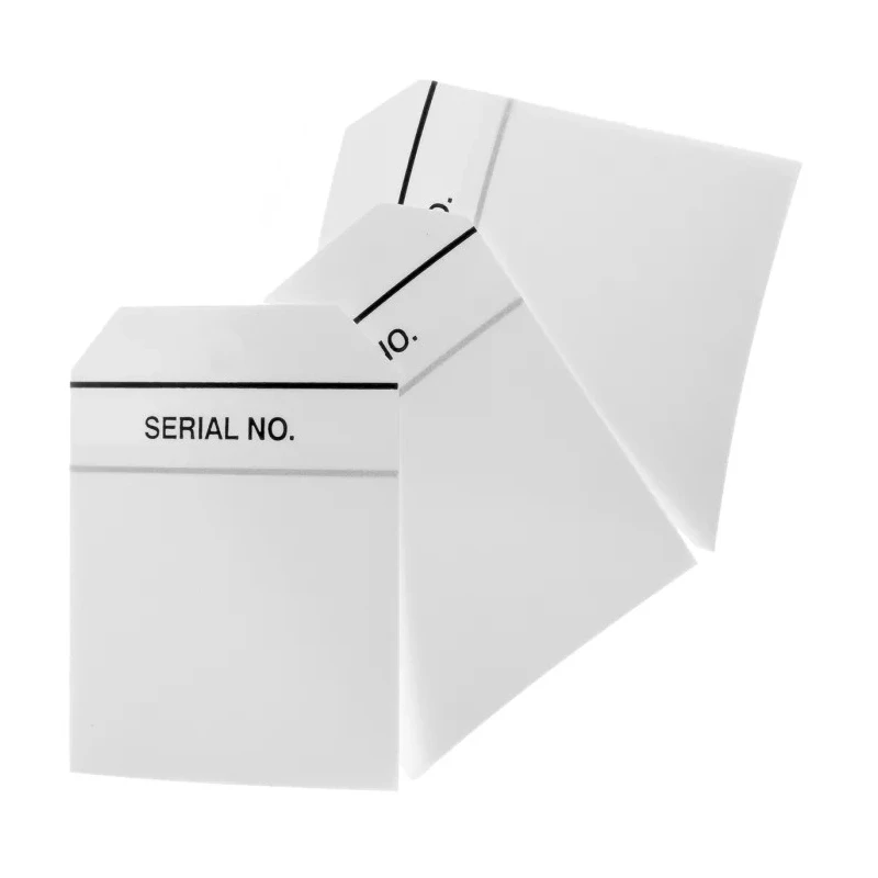 RS PRO Pre-Printed Tie Label Serial No. Black Text on White Background 70mm x 60mm 50 Per Pack 445-3947