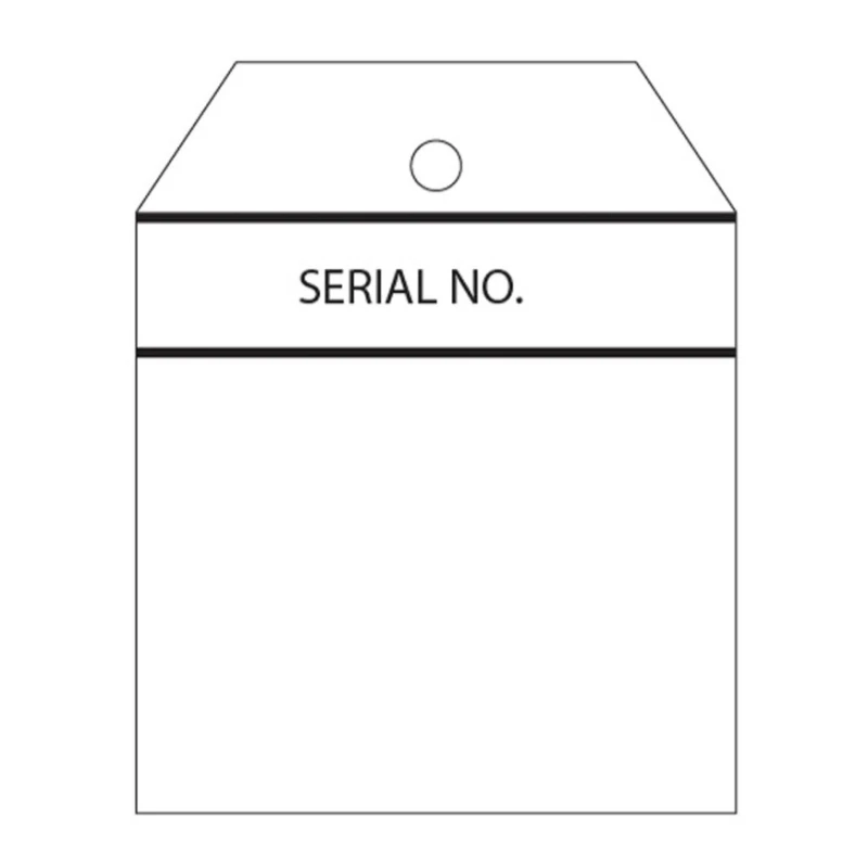 RS PRO Pre-Printed Tie Label Serial No. Black Text on White Background 70mm x 60mm 50 Per Pack 445-3947