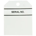 RS PRO Pre-Printed Tie Label Serial No. Black Text on White Background 70mm x 60mm 50 Per Pack 445-3947
