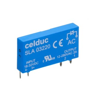 Celduc SLA Series Solid State Relay 2 A Load PCB Mount 280 V AC Load 24 V Control SLA03220