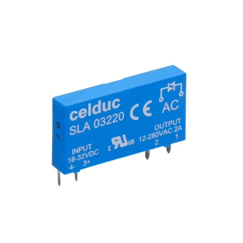Celduc SLA Series Solid State Relay 2 A Load PCB Mount 280 V AC Load 24 V Control SLA03220