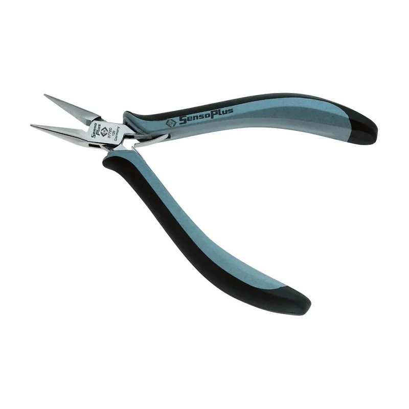 CK Long Nose Plier, 130mm Overall Length, 23mm Jaw, Ergonomic Handle, ESD Safe, Steel, Mirror Polished Finish T3772 1D120
