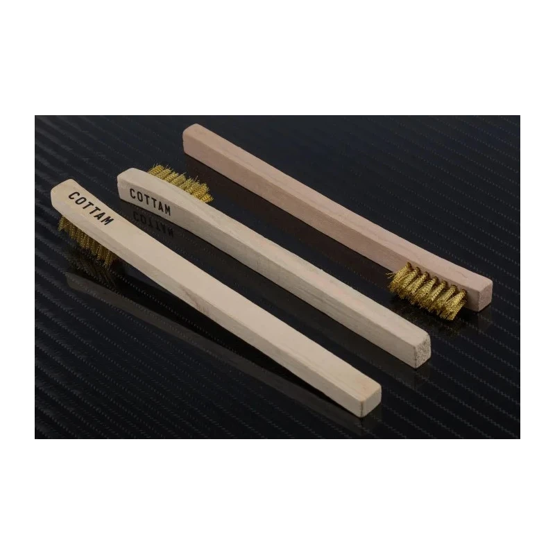 Cottam 12 mm Brass Wire Brush for Surface Preparation with Wooden Handle Heavy Duty 134-5715