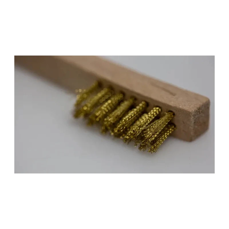Cottam 12 mm Brass Wire Brush for Surface Preparation with Wooden Handle Heavy Duty 134-5715