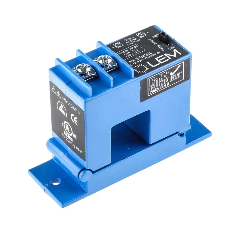 LEM AK Series Current Transformer 5 A 150 V ac, 24V dc Panel Mount with 21.7mm Bore AK 5 B420L