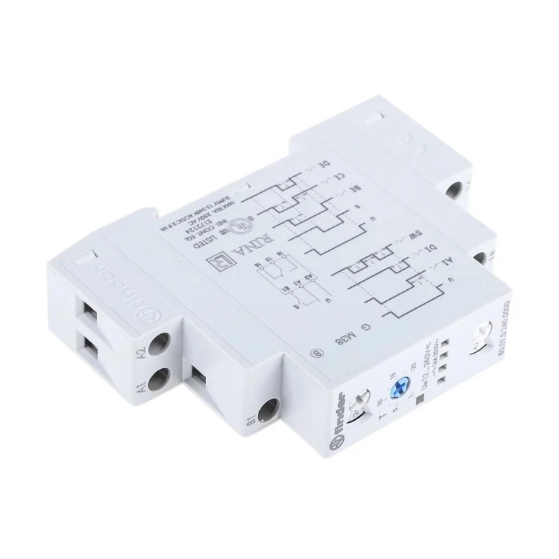 Finder 80 Series Multifunction DIN Rail Timer Relay, 1-Contact SPDT, 12 to 240 V AC/DC, 0.1 to 20 min, 0.1 80.01.0.240.0000