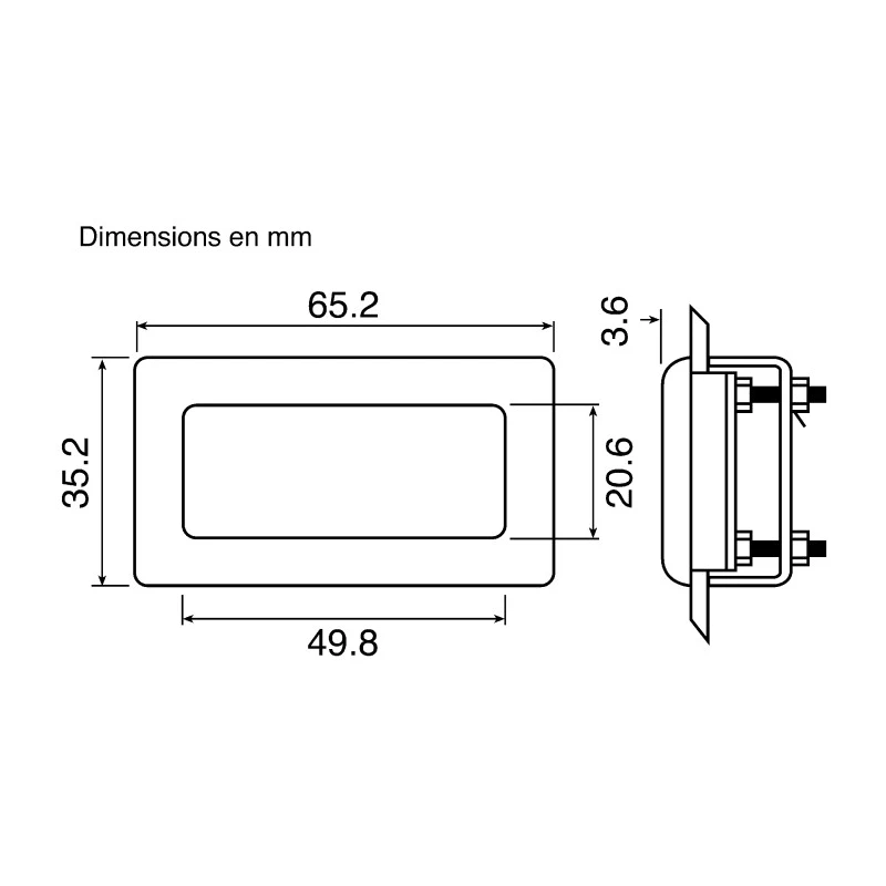 Lascar Screen Bezel for 700 Series Instruments 35.2 mm x 65.2 mm BEZ 700-IP