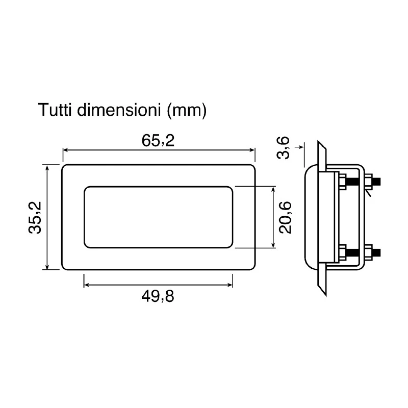 Lascar Screen Bezel for 700 Series Instruments 35.2 mm x 65.2 mm BEZ 700-IP